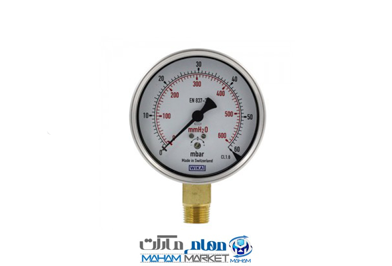 0-60 مانومتر ویکا استیل میلی بار عمودی